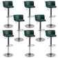 Industrial Style Armless Counter Stool Adjustable Height Bar Stool with Metal Base Blackish Green 8 Piece Set Upholstered Clearhalo 'Bar Furniture' 'Bar Stools' 'bar_stools' 'furn' 'furn_bar_stools' 'Furniture' 'Kitchen & Dining Furniture' 6877837