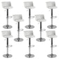 Industrial Style Armless Counter Stool Adjustable Height Bar Stool with Metal Base White 8 Piece Set Upholstered Clearhalo 'Bar Furniture' 'Bar Stools' 'bar_stools' 'furn' 'furn_bar_stools' 'Furniture' 'Kitchen & Dining Furniture' 6877838