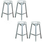 Industrial Style Metal Barstool Low Back Counter Bar Stool for Kitchen Silver 4 Piece Set Clearhalo 'Bar Furniture' 'Bar Stools' 'bar_stools' 'furn' 'furn_bar_stools' 'Furniture' 'Kitchen & Dining Furniture' 6877888