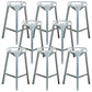 Industrial Style Metal Barstool Low Back Counter Bar Stool for Kitchen Silver 8 Piece Set Clearhalo 'Bar Furniture' 'Bar Stools' 'bar_stools' 'furn' 'furn_bar_stools' 'Furniture' 'Kitchen & Dining Furniture' 6877899