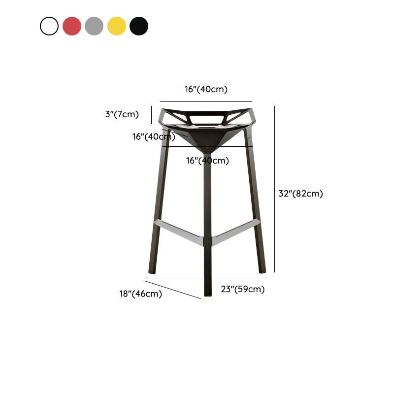 Industrial Style Metal Barstool Low Back Counter Bar Stool for Kitchen Clearhalo 'Bar Furniture' 'Bar Stools' 'bar_stools' 'furn' 'furn_bar_stools' 'Furniture' 'Kitchen & Dining Furniture' 6877904