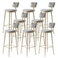 Glam Backrest Counter Stool Iron Bar Stool with Cushion and Pedal for Milk Tea Shop