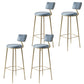 Glam Backrest Counter Stool Iron Bar Stool with Cushion and Pedal for Milk Tea Shop
