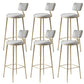Glam Backrest Counter Stool Iron Bar Stool with Cushion and Pedal for Milk Tea Shop