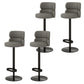 Glam Style Liftable Bar Stool Round Seat Counter Bar Stool for Home Use Dark Gray Black 4 Piece Set Clearhalo 'Bar Furniture' 'Bar Stools' 'bar_stools' 'furn' 'furn_bar_stools' 'Furniture' 'Kitchen & Dining Furniture' 6877952