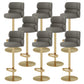 Glam Style Liftable Bar Stool Round Seat Counter Bar Stool for Home Use Dark Gray Gold 8 Piece Set Clearhalo 'Bar Furniture' 'Bar Stools' 'bar_stools' 'furn' 'furn_bar_stools' 'Furniture' 'Kitchen & Dining Furniture' 6877964