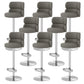 Glam Style Liftable Bar Stool Round Seat Counter Bar Stool for Home Use Dark Gray Silver 8 Piece Set Clearhalo 'Bar Furniture' 'Bar Stools' 'bar_stools' 'furn' 'furn_bar_stools' 'Furniture' 'Kitchen & Dining Furniture' 6877968