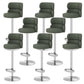 Glam Style Liftable Bar Stool Round Seat Counter Bar Stool for Home Use Green Silver 8 Piece Set Clearhalo 'Bar Furniture' 'Bar Stools' 'bar_stools' 'furn' 'furn_bar_stools' 'Furniture' 'Kitchen & Dining Furniture' 6877970