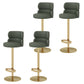 Glam Style Liftable Bar Stool Round Seat Counter Bar Stool for Home Use Green Gold 4 Piece Set Clearhalo 'Bar Furniture' 'Bar Stools' 'bar_stools' 'furn' 'furn_bar_stools' 'Furniture' 'Kitchen & Dining Furniture' 6877971