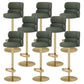 Glam Style Liftable Bar Stool Round Seat Counter Bar Stool for Home Use Green Gold 8 Piece Set Clearhalo 'Bar Furniture' 'Bar Stools' 'bar_stools' 'furn' 'furn_bar_stools' 'Furniture' 'Kitchen & Dining Furniture' 6877972