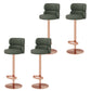 Glam Style Liftable Bar Stool Round Seat Counter Bar Stool for Home Use Green Rose Gold 4 Piece Set Clearhalo 'Bar Furniture' 'Bar Stools' 'bar_stools' 'furn' 'furn_bar_stools' 'Furniture' 'Kitchen & Dining Furniture' 6877973