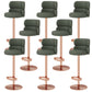 Glam Style Liftable Bar Stool Round Seat Counter Bar Stool for Home Use Green Rose Gold 8 Piece Set Clearhalo 'Bar Furniture' 'Bar Stools' 'bar_stools' 'furn' 'furn_bar_stools' 'Furniture' 'Kitchen & Dining Furniture' 6877974