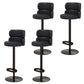 Glam Style Liftable Bar Stool Round Seat Counter Bar Stool for Home Use Black Black 4 Piece Set Clearhalo 'Bar Furniture' 'Bar Stools' 'bar_stools' 'furn' 'furn_bar_stools' 'Furniture' 'Kitchen & Dining Furniture' 6877977