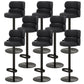Glam Style Liftable Bar Stool Round Seat Counter Bar Stool for Home Use Black Black 8 Piece Set Clearhalo 'Bar Furniture' 'Bar Stools' 'bar_stools' 'furn' 'furn_bar_stools' 'Furniture' 'Kitchen & Dining Furniture' 6877978