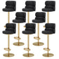 Glam Style Liftable Bar Stool Round Seat Counter Bar Stool for Home Use Black Gold 8 Piece Set Clearhalo 'Bar Furniture' 'Bar Stools' 'bar_stools' 'furn' 'furn_bar_stools' 'Furniture' 'Kitchen & Dining Furniture' 6877980