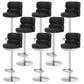 Glam Style Liftable Bar Stool Round Seat Counter Bar Stool for Home Use Black Silver 8 Piece Set Clearhalo 'Bar Furniture' 'Bar Stools' 'bar_stools' 'furn' 'furn_bar_stools' 'Furniture' 'Kitchen & Dining Furniture' 6877982