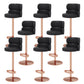 Glam Style Liftable Bar Stool Round Seat Counter Bar Stool for Home Use Black Rose Gold 8 Piece Set Clearhalo 'Bar Furniture' 'Bar Stools' 'bar_stools' 'furn' 'furn_bar_stools' 'Furniture' 'Kitchen & Dining Furniture' 6877984