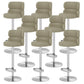 Glam Style Liftable Bar Stool Round Seat Counter Bar Stool for Home Use Light Gray Silver 8 Piece Set Clearhalo 'Bar Furniture' 'Bar Stools' 'bar_stools' 'furn' 'furn_bar_stools' 'Furniture' 'Kitchen & Dining Furniture' 6877988