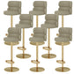 Glam Style Liftable Bar Stool Round Seat Counter Bar Stool for Home Use Light Gray Gold 8 Piece Set Clearhalo 'Bar Furniture' 'Bar Stools' 'bar_stools' 'furn' 'furn_bar_stools' 'Furniture' 'Kitchen & Dining Furniture' 6877990