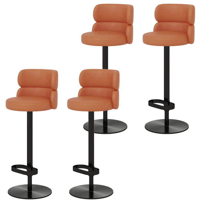 Glam Style Liftable Bar Stool Round Seat Counter Bar Stool for Home Use Orange Black 4 Piece Set Clearhalo 'Bar Furniture' 'Bar Stools' 'bar_stools' 'furn' 'furn_bar_stools' 'Furniture' 'Kitchen & Dining Furniture' 6877993