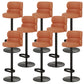 Glam Style Liftable Bar Stool Round Seat Counter Bar Stool for Home Use Orange Black 8 Piece Set Clearhalo 'Bar Furniture' 'Bar Stools' 'bar_stools' 'furn' 'furn_bar_stools' 'Furniture' 'Kitchen & Dining Furniture' 6877994