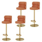 Glam Style Liftable Bar Stool Round Seat Counter Bar Stool for Home Use Orange Gold 4 Piece Set Clearhalo 'Bar Furniture' 'Bar Stools' 'bar_stools' 'furn' 'furn_bar_stools' 'Furniture' 'Kitchen & Dining Furniture' 6877995