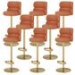 Glam Style Liftable Bar Stool Round Seat Counter Bar Stool for Home Use Orange Gold 8 Piece Set Clearhalo 'Bar Furniture' 'Bar Stools' 'bar_stools' 'furn' 'furn_bar_stools' 'Furniture' 'Kitchen & Dining Furniture' 6877996