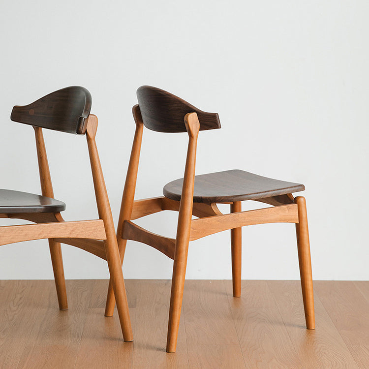 Open achterste eetkamerstoel Hedendaagse Walnut Wood Dining Stoel