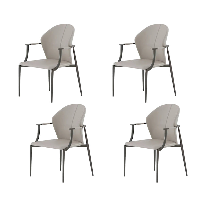 Sillas de comedor de cuero de falso silla de brazo de ala de estilo nórdico para comedor