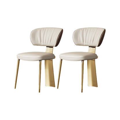 Sedia da pranzo senza braccio imbottita glam in gambe dorate