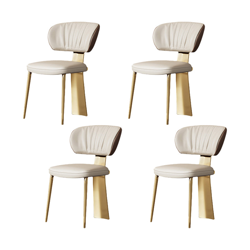 Sedia da pranzo senza braccio imbottita glam in gambe dorate