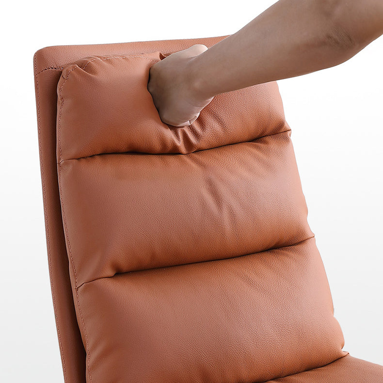 Sillas de comedor de cocina de cuero de forma falsa sillas laterales giratorias contemporáneas