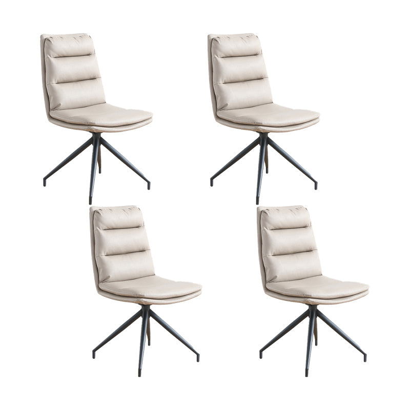 フェイクレザーキッチンダイニングチェアコンテンポラリースイベルサイドチェア