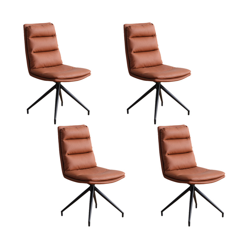 Sillas de comedor de cocina de cuero de forma falsa sillas laterales giratorias contemporáneas