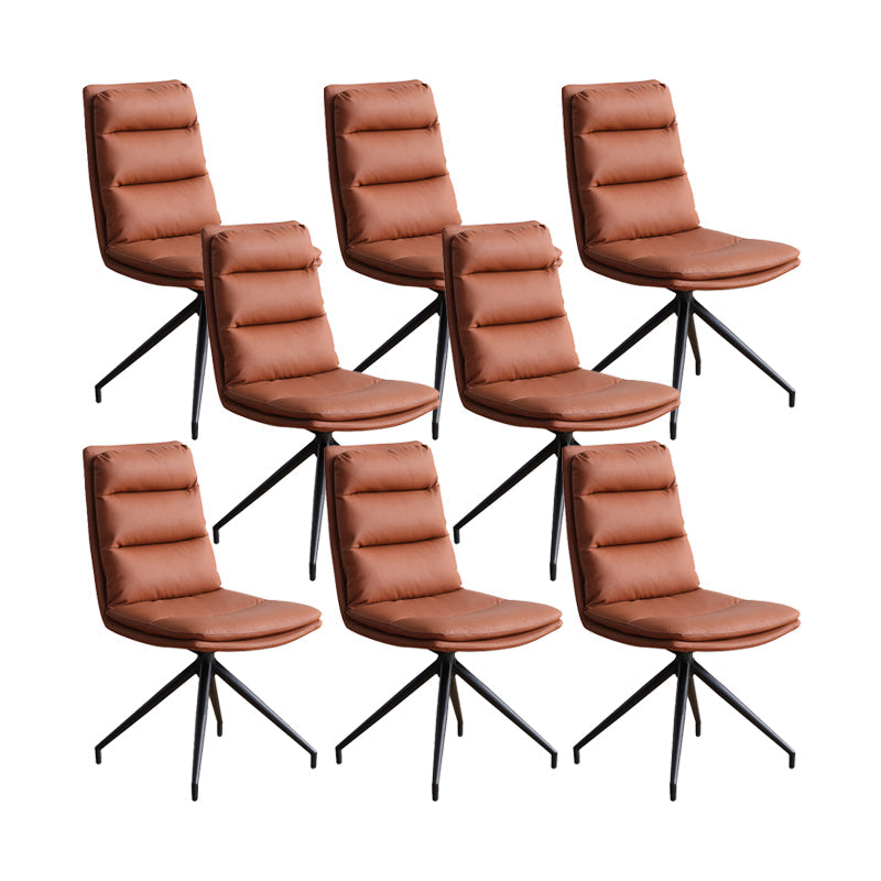 Faux Leder Küche Essstühle zeitgenössische Schwenk -Seitenstühle