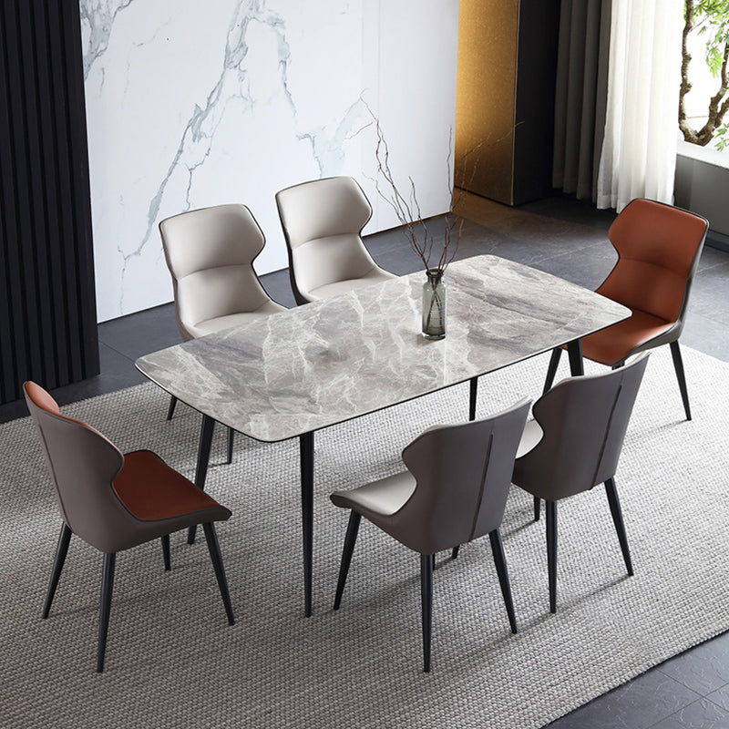 Esszimmer gepolsterter Stuhl Faux Leder Wingback Side Stuhl