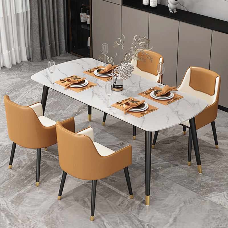 Silla tapizada de casa comedor de cuero por imitación parsons silla de comedor