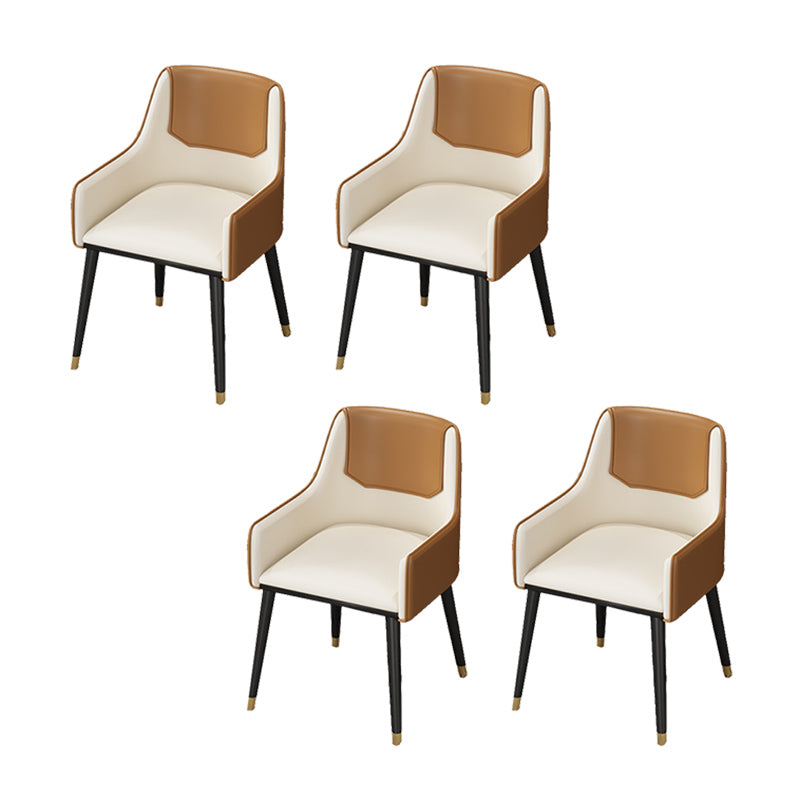 Silla tapizada de casa comedor de cuero por imitación parsons silla de comedor