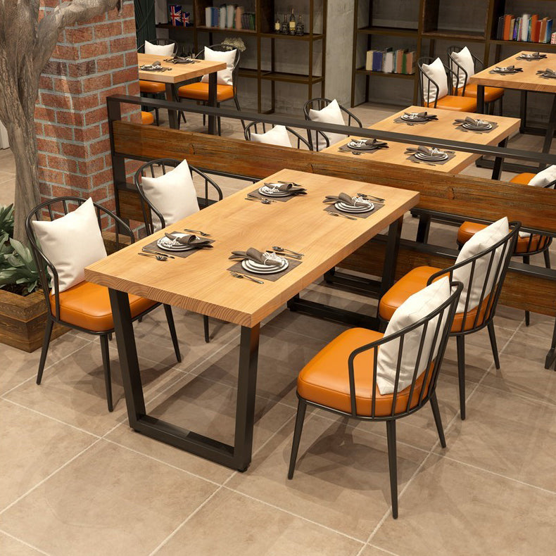 Light Wood Finish Dining Table Set 1/4/5 Pieces Industrial Dinette Set for Home Clearhalo 'Dining Room Sets' 'Dining Tables & Seating' 'dining_room_set' 'furn' 'furn_dining_room_set' 'Furniture' 'Kitchen & Dining Furniture' 6878480