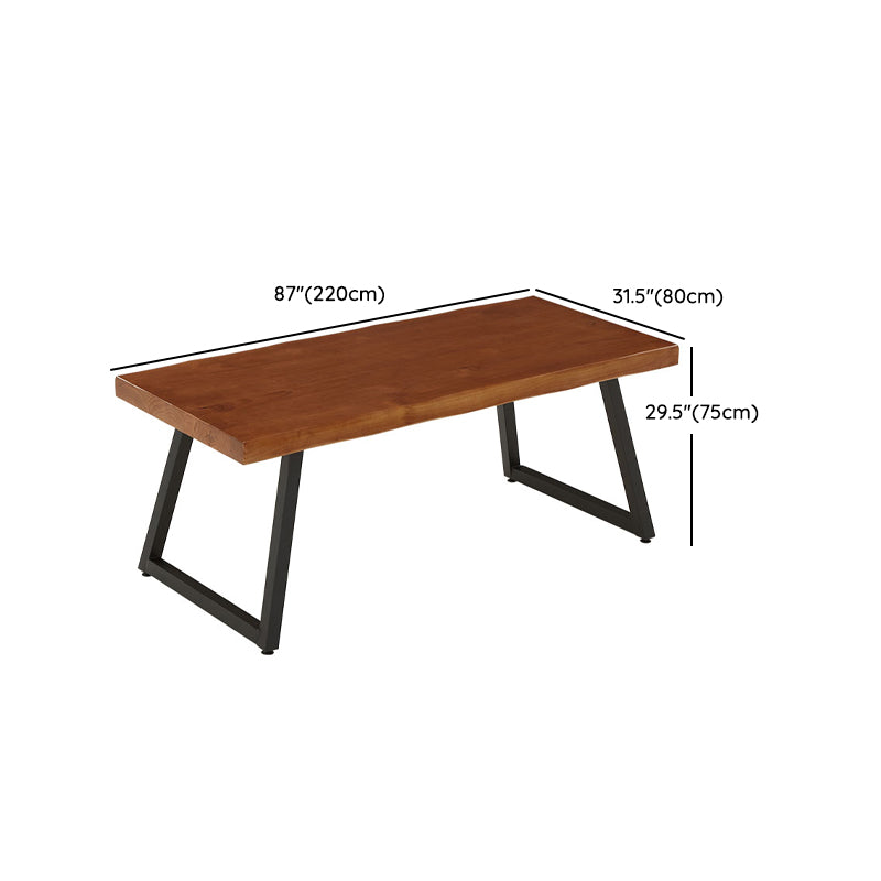 Set di tavoli da pranzo rettangolare marrone 1/2/5/7 PC Dinette in legno massiccio per la cucina