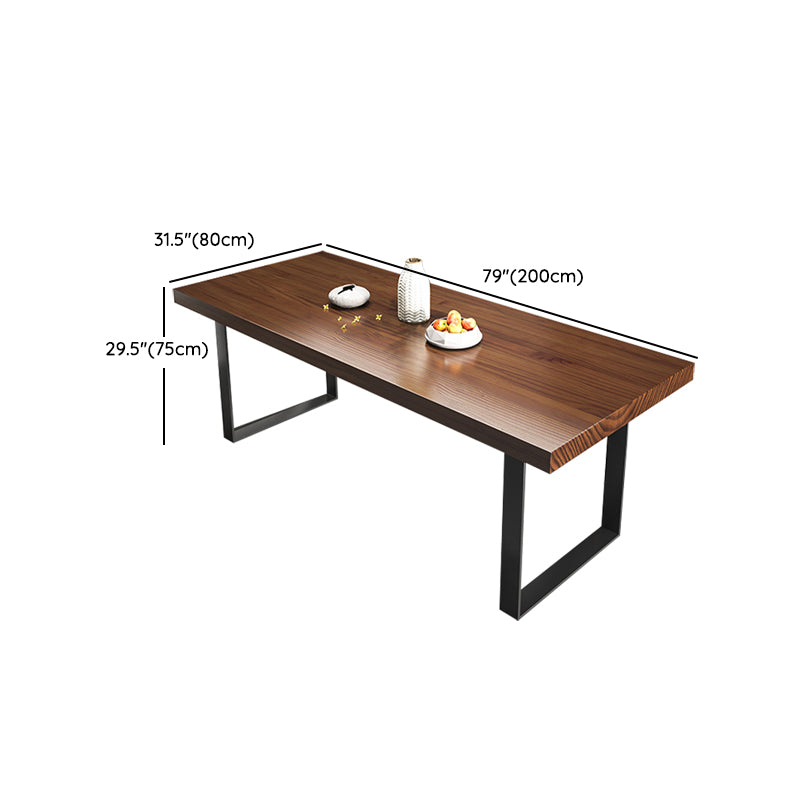 Rectangular Wood Dining Set for Kitchen 1/2/5 Pcs Industrial Brown Dinette Set Clearhalo 'Dining Room Sets' 'Dining Tables & Seating' 'dining_room_set' 'furn' 'furn_dining_room_set' 'Furniture' 'Kitchen & Dining Furniture' 6878544