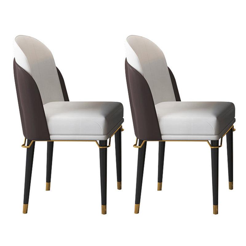 Set di dinette glam con sedie in pelle 1/2/5/6/7/9 PCs set da tavolo beige lucido