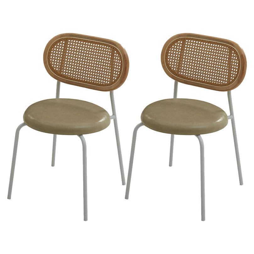 Natural Finish Dining Table Set with Acrylic Base 1/2/5/7 Pcs Ash Wood Dinette Set 2 Beige Chairs Clearhalo 'Dining Room Sets' 'Dining Tables & Seating' 'dining_room_set' 'furn' 'furn_dining_room_set' 'Furniture' 'Kitchen & Dining Furniture' 6878585