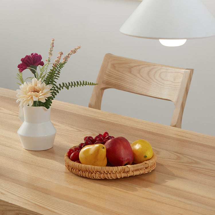 Natural Finish Dining Table Set with Acrylic Base 1/2/5/7 Pcs Ash Wood Dinette Set Clearhalo 'Dining Room Sets' 'Dining Tables & Seating' 'dining_room_set' 'furn' 'furn_dining_room_set' 'Furniture' 'Kitchen & Dining Furniture' 6878596