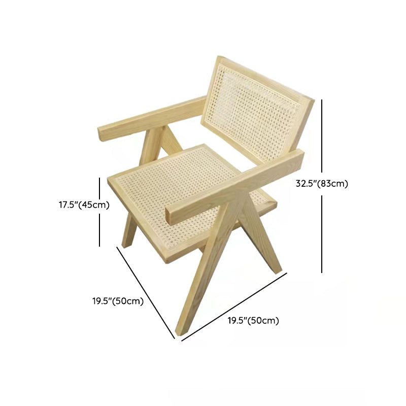 Natural Finish Dining Table Set with Acrylic Base 1/2/5/7 Pcs Ash Wood Dinette Set Clearhalo 'Dining Room Sets' 'Dining Tables & Seating' 'dining_room_set' 'furn' 'furn_dining_room_set' 'Furniture' 'Kitchen & Dining Furniture' 6878606