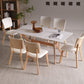 Set di dinette bianca con cornice in legno 1/2/5/7 PC set da pranzo in pietra moderno