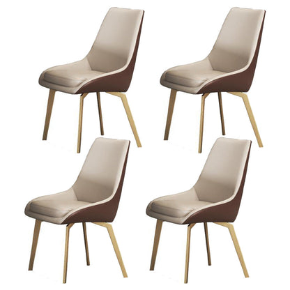 Set di tavoli da pranzo beige lucido 1/2/5/7 PC glam dinette con sedie in pelle