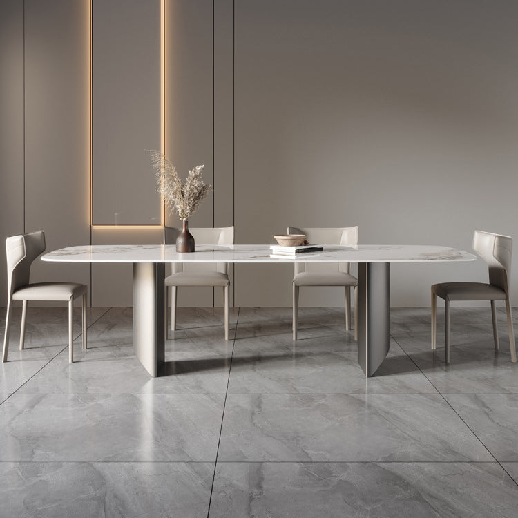 Set di tavoli da pranzo bianca lucido 1/4/5/6/7 pezzi glam dinette con sedie in pelle