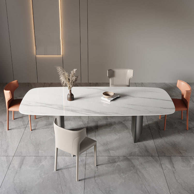 Set di tavoli da pranzo bianca lucido 1/4/5/6/7 pezzi glam dinette con sedie in pelle