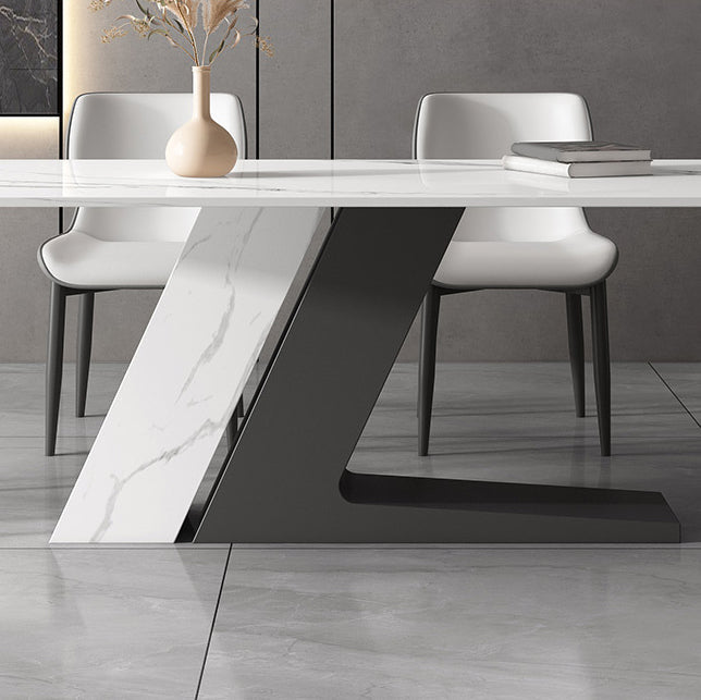Set da tavolo da cima top a pietra bianca moderna 1/4/5/7 pezzi set da pranzo con sedie imbottite